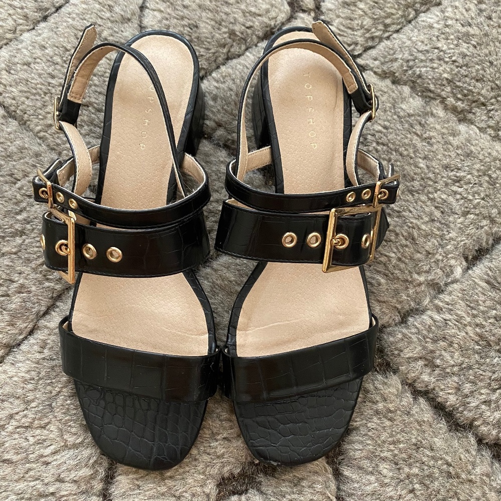 Topshop Croc Buckle Sandals